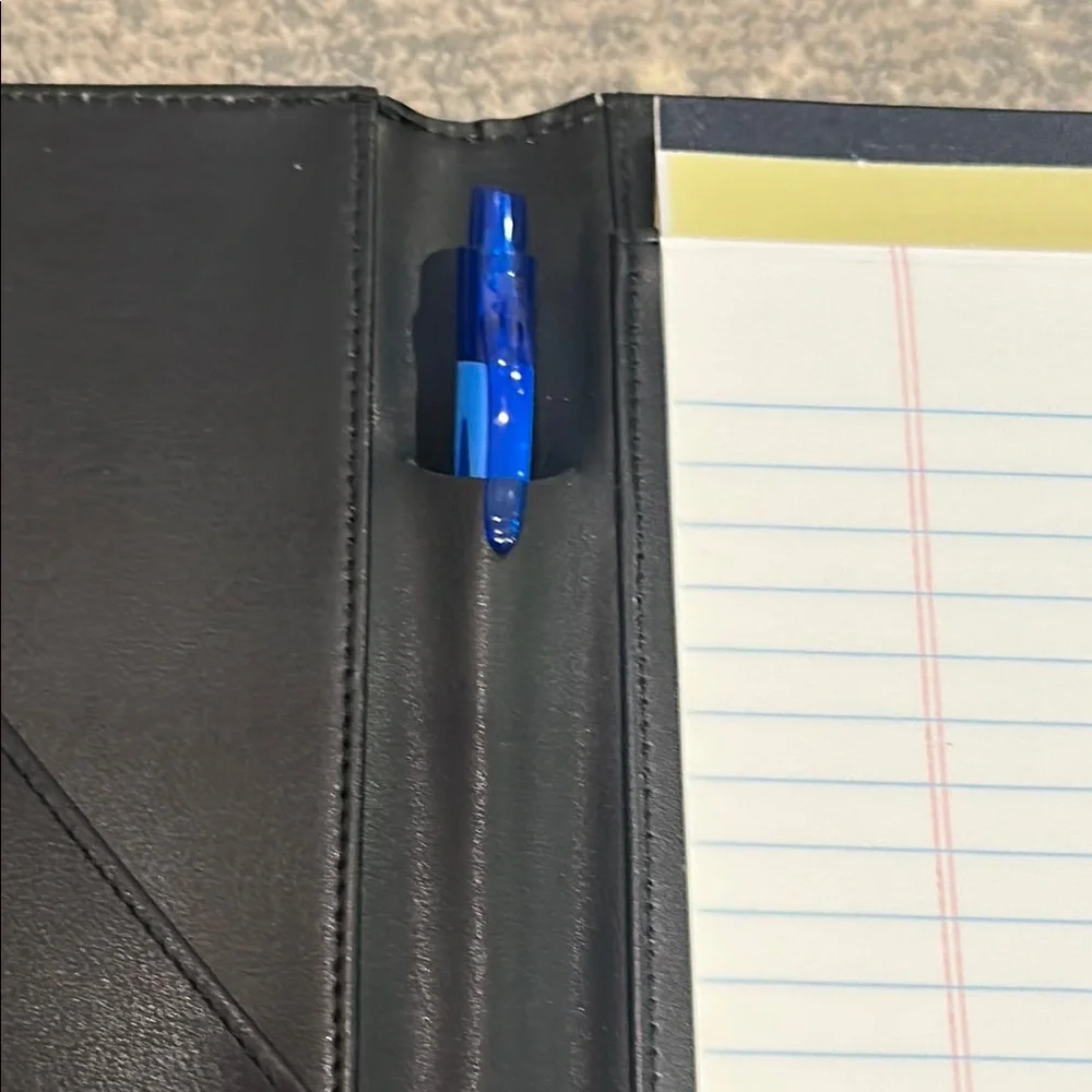 Black folder for paper pen and accessories. Legal size.